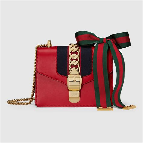 gucci leather mini chain bag|gucci shoulder bag with chain.